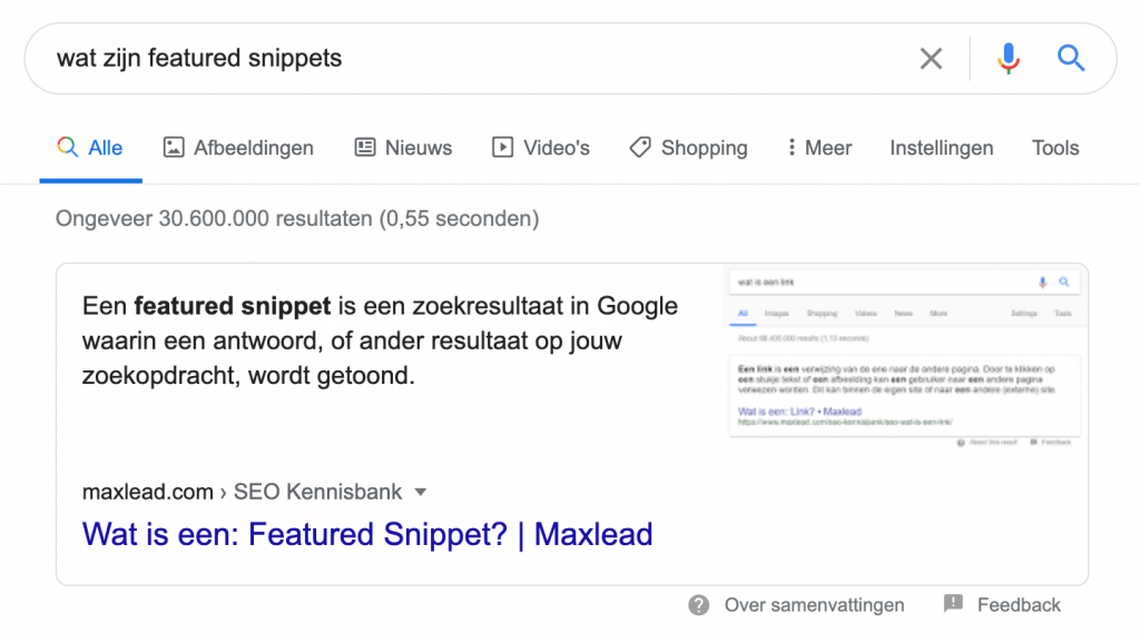 featured snippets