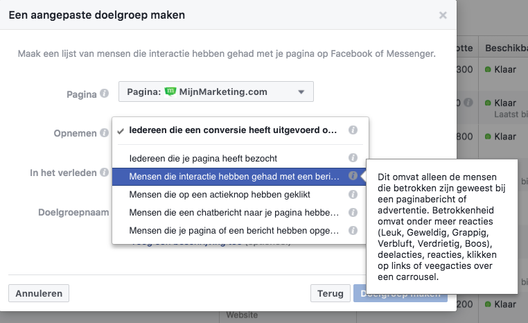 Facebook Aangepaste Doelgroep tips